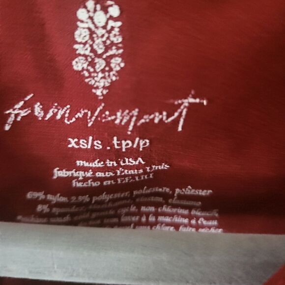 Free People, NWOT, Bodysuit tank top with snaps, XS/S, Maroon - Picture 4 of 4